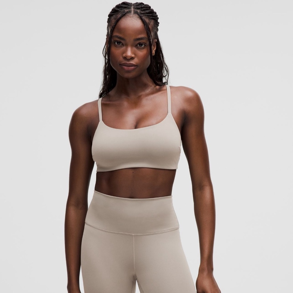 NWT Lululemon Wunder Train Strappy Racer Bra C/D Size 10 Warm Ash Grey